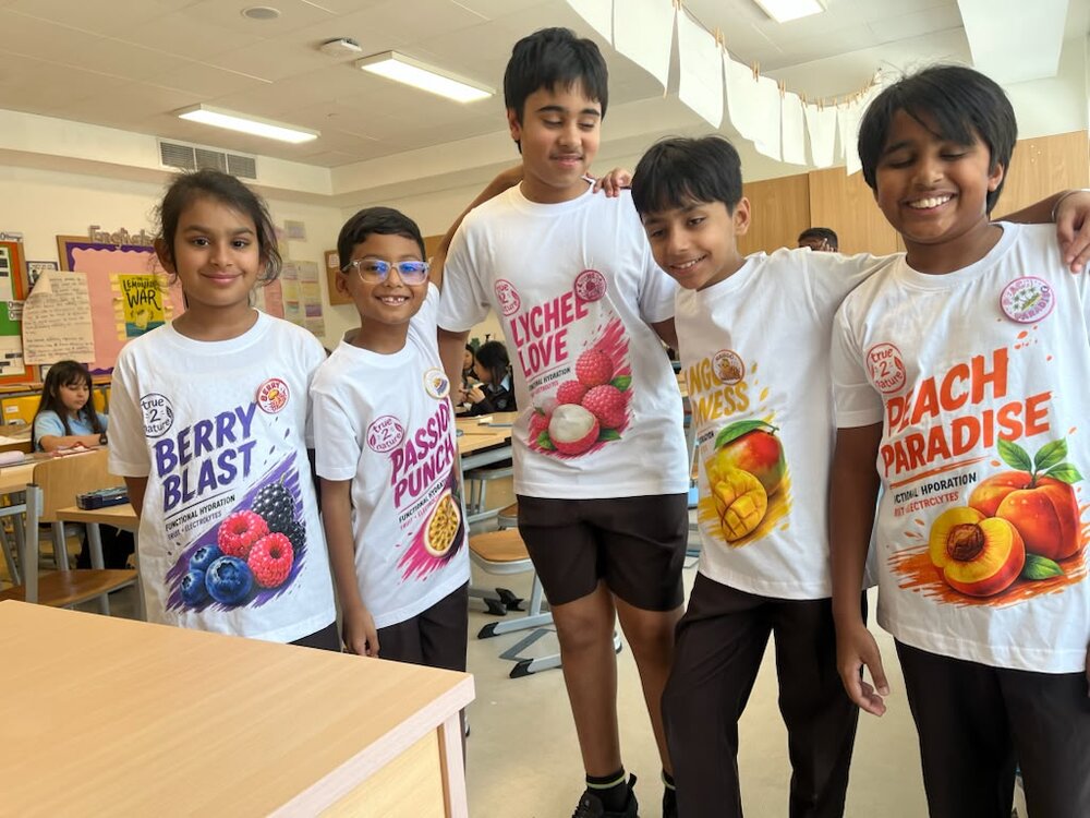 Team wearing their flavor t-shirts